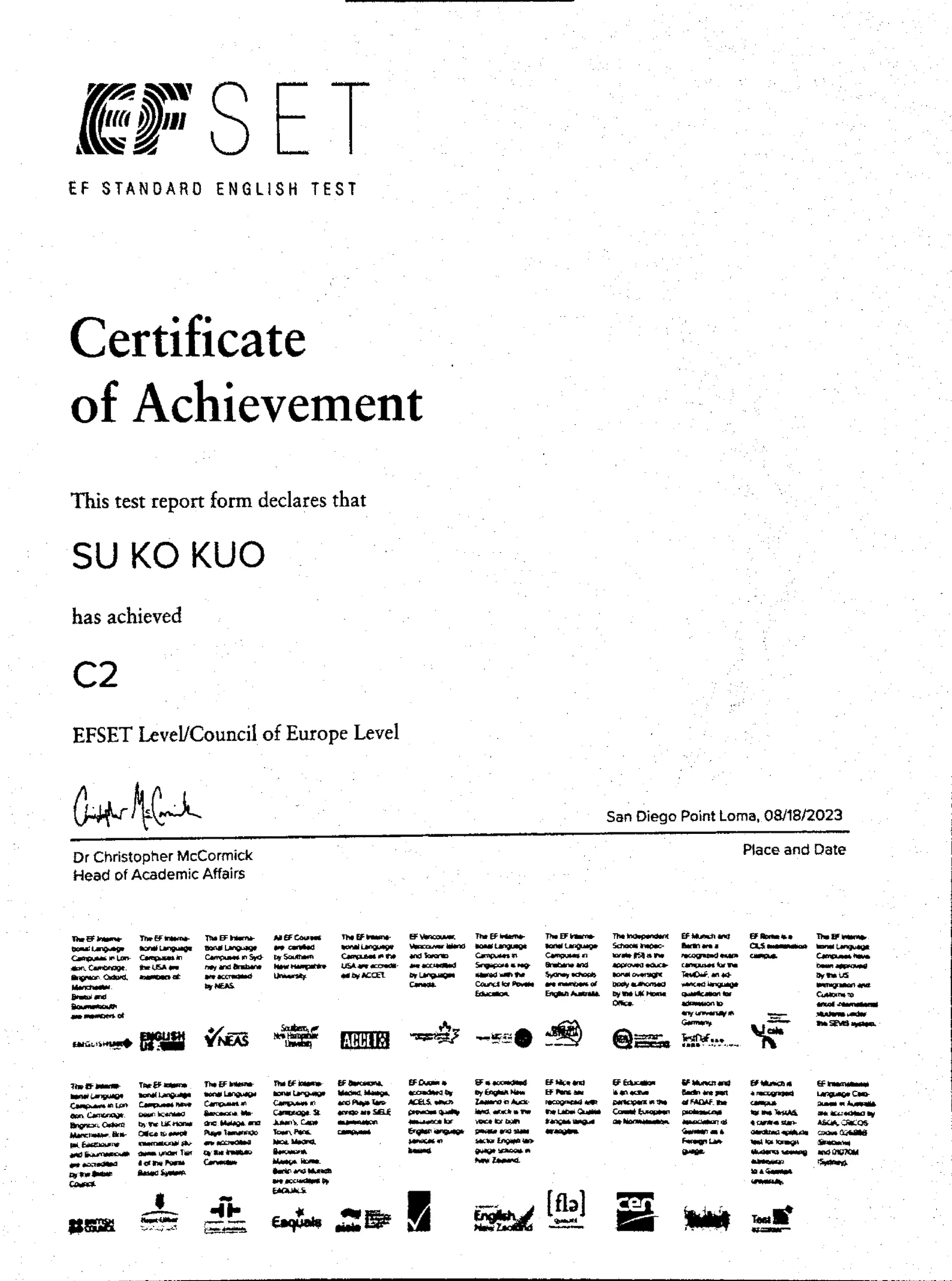Certificate
